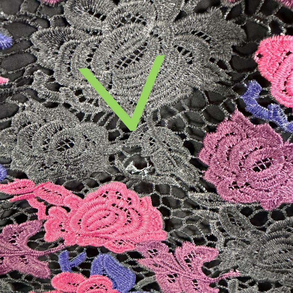 Hutch Lace Plunge Gown Black Pink Floral Dress Sleeveless V-Neck Sz 0 - Picture 9 of 14